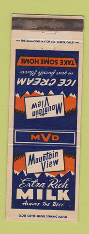 Matchbook Cover - Mountain View Milk Ice Cream WEAR