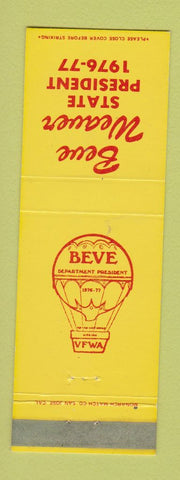 Matchbook Cover - Beve Weaver State President 1976 VFWA CA? VFW