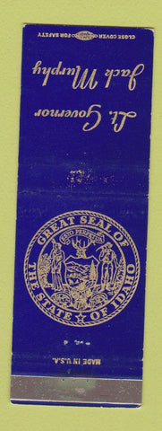 Matchbook Cover - Lieutenant Governor Jack Murphy ID Idaho