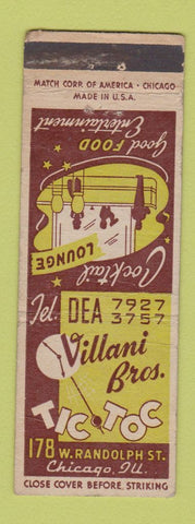 Matchbook Cover - Tic Toc Cocktail Lounge Chicago IL WEAR