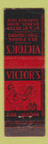 Matchbook Cover - Victor's Restaurant St Paul MN feature WEAR