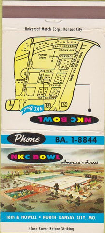 Matchbook Cover - NKC Bowling North Kansas City MO