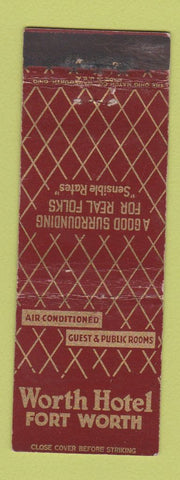 Matchbook Cover - Worth Hotel Fort Worth TX