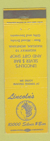 Matchbook Cover - Lincoln's Silver Bar Gift Shop Haugan MT
