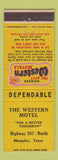 Matchbook Cover - Western Motel Memphis TN Best Western