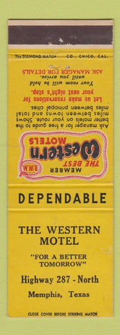 Matchbook Cover - Western Motel Memphis TN Best Western