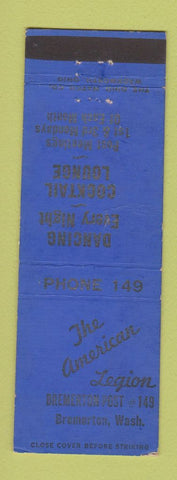 Matchbook Cover - The American Legion Bremerton WA