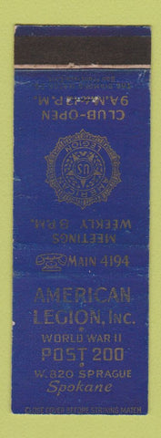 Matchbook Cover - American Legion Spokane WA