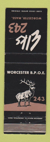 Matchbook Cover - Elks Lodge Worcester MA WEAR