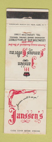 Matchbook Cover - Janssen's Famous Hofbrau New York City WEAR