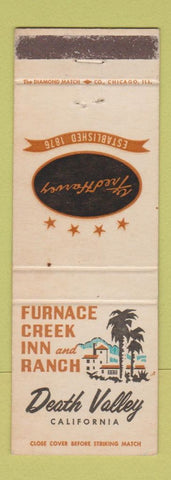 Matchbook Cover - Fred Harvey Furnace Creek Inn and Ranch Death Valley CA WEAR