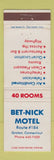 Matchbook Cover - Bet Nick Motel Groton CT
