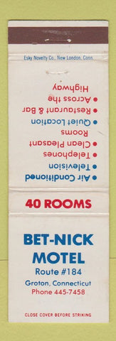 Matchbook Cover - Bet Nick Motel Groton CT
