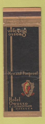 Matchbook Cover - Hotel Owosso MI Indian