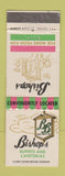 Matchbook Cover - Bishops Cafeterias Cedar Rapids Des Moines Davenport IA