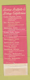 Matchbook Cover - Bishops Cafeterias Cedar Rapids Des Moines Davenport IA