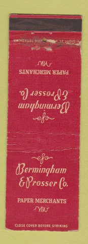 Matchbook Cover - Bermingham & Prosser Paper WORN
