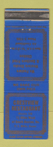 Matchbook Cover - Crestview Restaurant South Boston VA WEAR