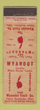 Matchbook Cover - Wyandot Metal Burial Vaults Upper Sandusky OH Indian WORN