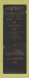 Matchbook Cover - McEwen Halliburton stores WEAR