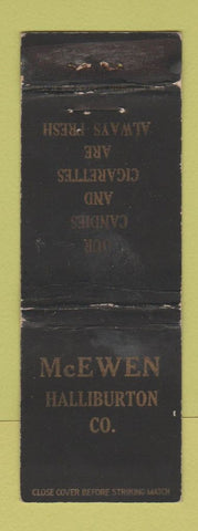 Matchbook Cover - McEwen Halliburton stores WEAR
