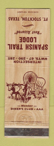 Matchbook Cover - Spanish Trail Lodge Fort Stockton CA Covered Wagon WEAR
