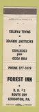 Matchbook Cover - Forest Inn Lehighton PA WEAR