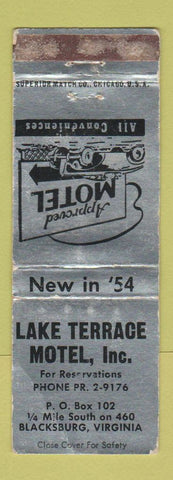 Matchbook Cover - Lake Terrace Motel Blacksburg VA WORN