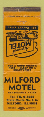 Matchbook Cover - Milford Motel IL WEAR