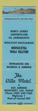 Matchbook Cover - The Villa Motel Montrey CA POOR STRIKER