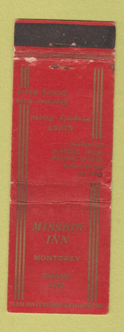 Matchbook Cover - Mission Inn Monterey CA WORN