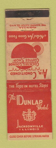 Matchbook Cover - Dunlap Hotel Jacksonville IL WEAR