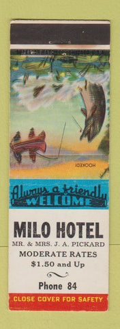 Matchbook Cover - Milo Hotel low phone # ME