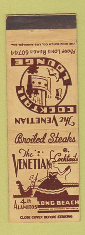 Matchbook Cover - The Venetian Long Beach CA