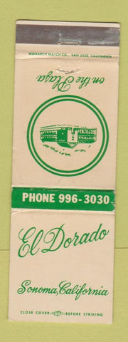 Matchbook Cover - El Dorado Sonoma CA WEAR
