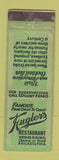 Matchbook Cover - Kugler's Restaurant Philadelphia PA