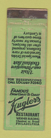 Matchbook Cover - Kugler's Restaurant Philadelphia PA