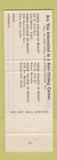 Matchbook Cover - Ponce Beauty College San Mateo Palo Alto Sunnyvale CA Reno NV