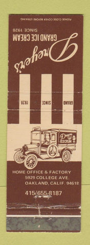 Matchbook Cover - Dreyer's Grand Ice Cream Oakland CA WEAR