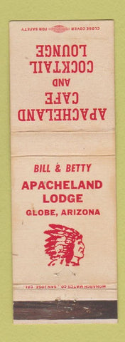 Matchbook Cover - Apacheland Cafe Globe AZ Indian WEAR