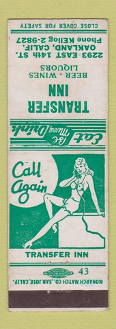Matchbook Cover - Transfer Inn Oakland CA girlie WEAR