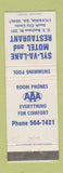 Matchbook Cover - Syl Va Lane Motel Restaurant Sylvania GA