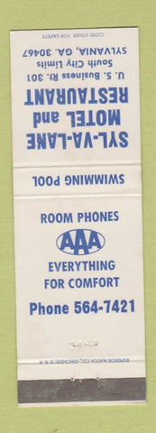 Matchbook Cover - Syl Va Lane Motel Restaurant Sylvania GA