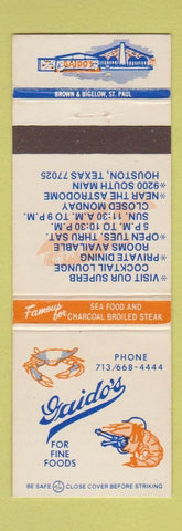 Matchbook Cover - Gaido's Restaurant Houston TX