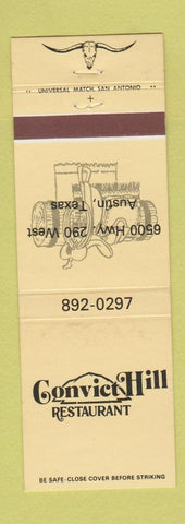 Matchbook Cover - Convict Hill Restaurant Austin TX