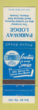 Matchbook Cover - Parkway Lodge Banff National Park AB