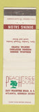 Matchbook Cover - Peachtree House Atlanta GA WEAR