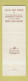 Matchbook Cover - Marriott Dallas TX Quorum hotel