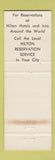Matchbook Cover - Hilton Hotel El Paso TX Airport