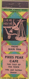 Matchbook Cover - Pikes Peak Cafe Denver CO girlie